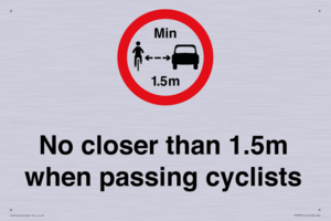 PR7879: No closer than 1.5m when passing cyclists