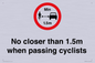 PR7879: No closer than 1.5m when passing cyclists