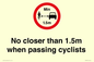 PR7879: No closer than 1.5m when passing cyclists