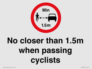 PR7879: No closer than 1.5m when passing cyclists