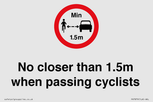 PR7879: No closer than 1.5m when passing cyclists