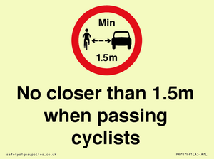 PR7879: No closer than 1.5m when passing cyclists