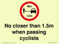 PR7879: No closer than 1.5m when passing cyclists