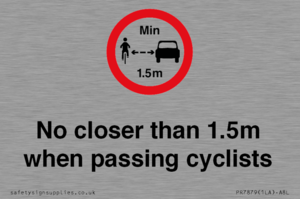 PR7879: No closer than 1.5m when passing cyclists