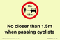 PR7879: No closer than 1.5m when passing cyclists