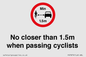 PR7879: No closer than 1.5m when passing cyclists