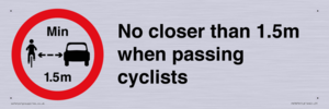 PR7879: No closer than 1.5m when passing cyclists