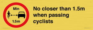 PR7879: No closer than 1.5m when passing cyclists