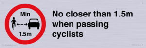 PR7879: No closer than 1.5m when passing cyclists