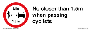 PR7879: No closer than 1.5m when passing cyclists