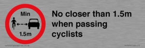 PR7879: No closer than 1.5m when passing cyclists