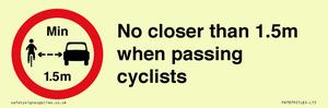 PR7879: No closer than 1.5m when passing cyclists