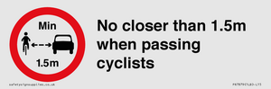 PR7879: No closer than 1.5m when passing cyclists