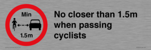 PR7879: No closer than 1.5m when passing cyclists