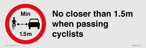 PR7879: No closer than 1.5m when passing cyclists