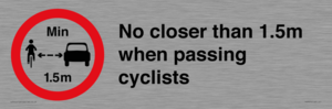 PR7879: No closer than 1.5m when passing cyclists