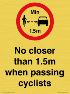 PR7879: No closer than 1.5m when passing cyclists