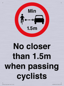 PR7879: No closer than 1.5m when passing cyclists