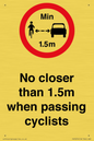 PR7879: No closer than 1.5m when passing cyclists