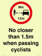 PR7879: No closer than 1.5m when passing cyclists