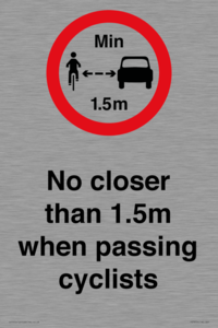 PR7879: No closer than 1.5m when passing cyclists