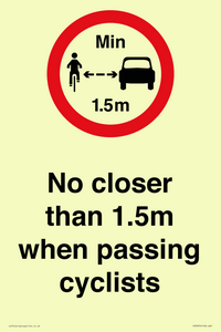 PR7879: No closer than 1.5m when passing cyclists