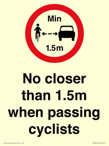 PR7879: No closer than 1.5m when passing cyclists