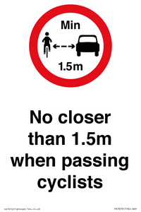 PR7879: No closer than 1.5m when passing cyclists