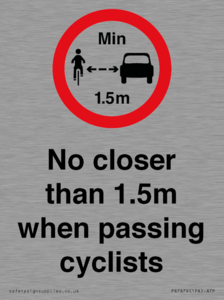 PR7879: No closer than 1.5m when passing cyclists
