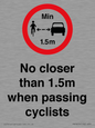 PR7879: No closer than 1.5m when passing cyclists