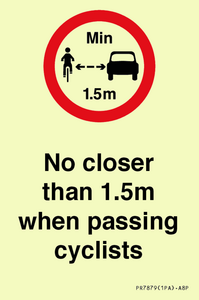 PR7879: No closer than 1.5m when passing cyclists