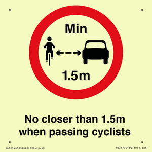 PR7879: No closer than 1.5m when passing cyclists