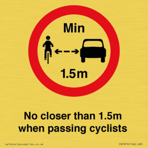 PR7879: No closer than 1.5m when passing cyclists