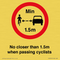 PR7879: No closer than 1.5m when passing cyclists