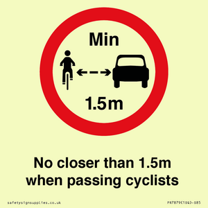 PR7879: No closer than 1.5m when passing cyclists
