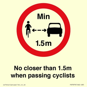 PR7879: No closer than 1.5m when passing cyclists