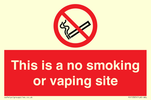 PS15305: This is a no smoking or vaping site