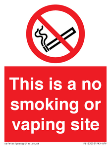 PS15305: This is a no smoking or vaping site