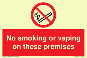 PS15307: No smoking or vaping on these premises