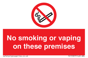 PS15307: No smoking or vaping on these premises