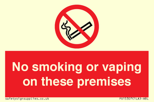 PS15307: No smoking or vaping on these premises