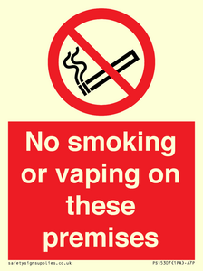 PS15307: No smoking or vaping on these premises