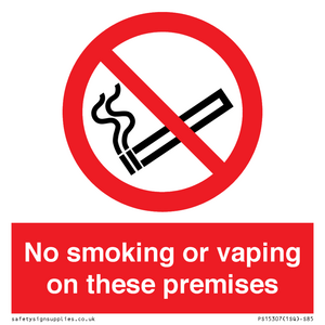 PS15307: No smoking or vaping on these premises