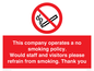 PS16: This company operates a no smoking policy. Would staff and visitors please refrain from smoking