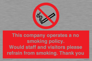 PS16: This company operates a no smoking policy. Would staff and visitors please refrain from smoking