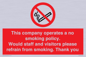 PS16: This company operates a no smoking policy. Would staff and visitors please refrain from smoking