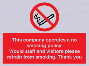 PS16: This company operates a no smoking policy. Would staff and visitors please refrain from smoking