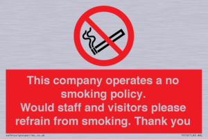 PS16: This company operates a no smoking policy. Would staff and visitors please refrain from smoking