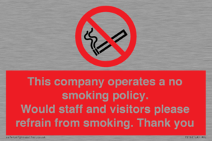 PS16: This company operates a no smoking policy. Would staff and visitors please refrain from smoking