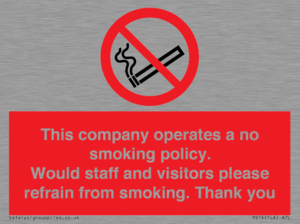 PS16: This company operates a no smoking policy. Would staff and visitors please refrain from smoking